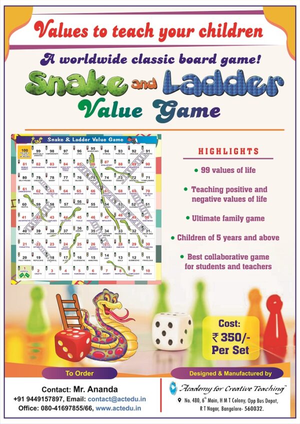 Snake and Ladder Value Game Values to Teach your Children Academy